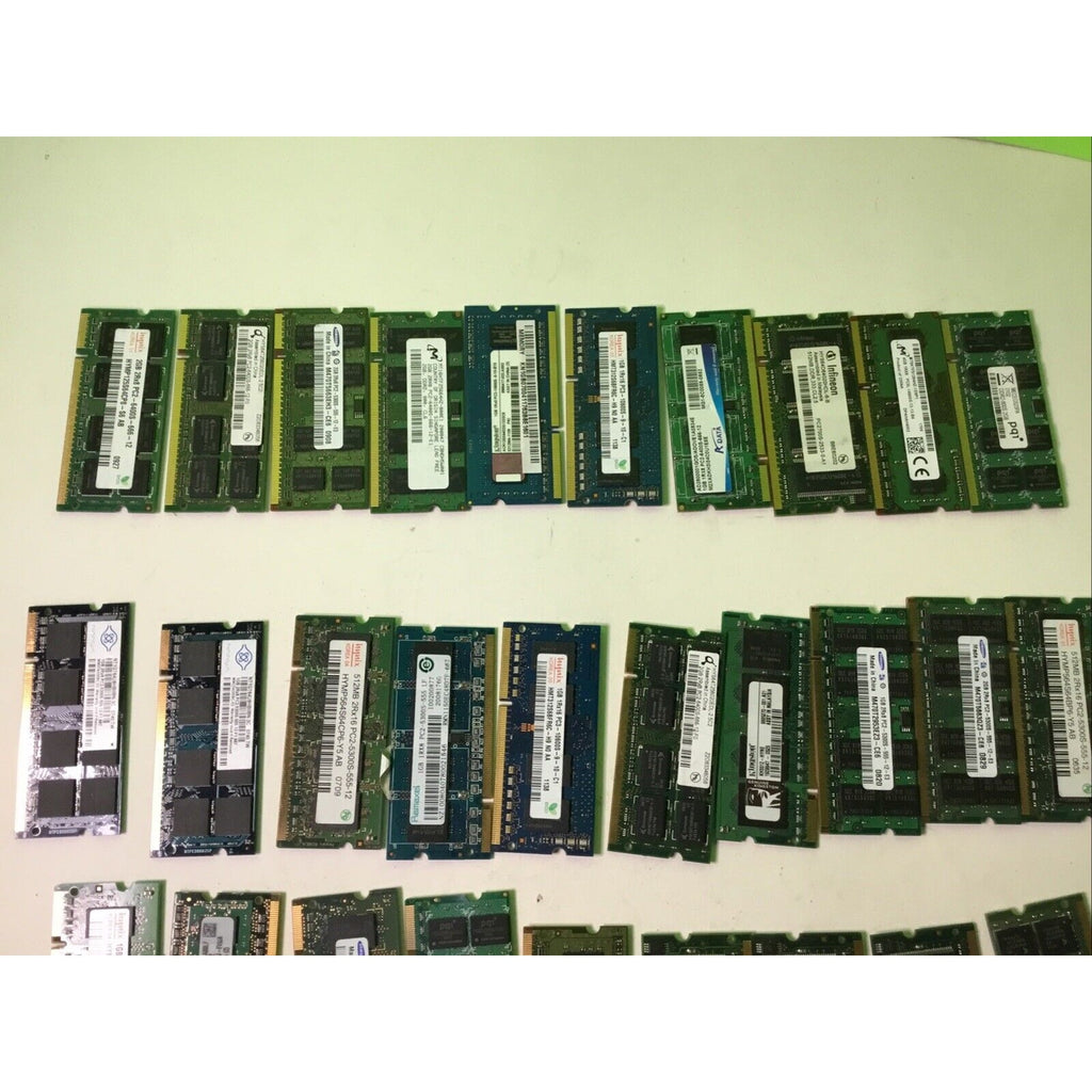 Lot of (34) Mixed Brands 512M 1GB 2GB PC/PC2 Laptop Ram Memory