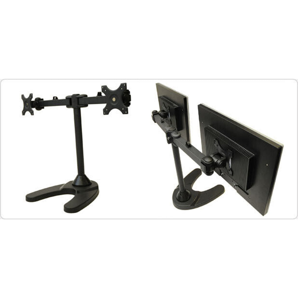 Dual Monitor Stand - Free Standing Full Motion Monitor Desk Mount Fits 2 Screens