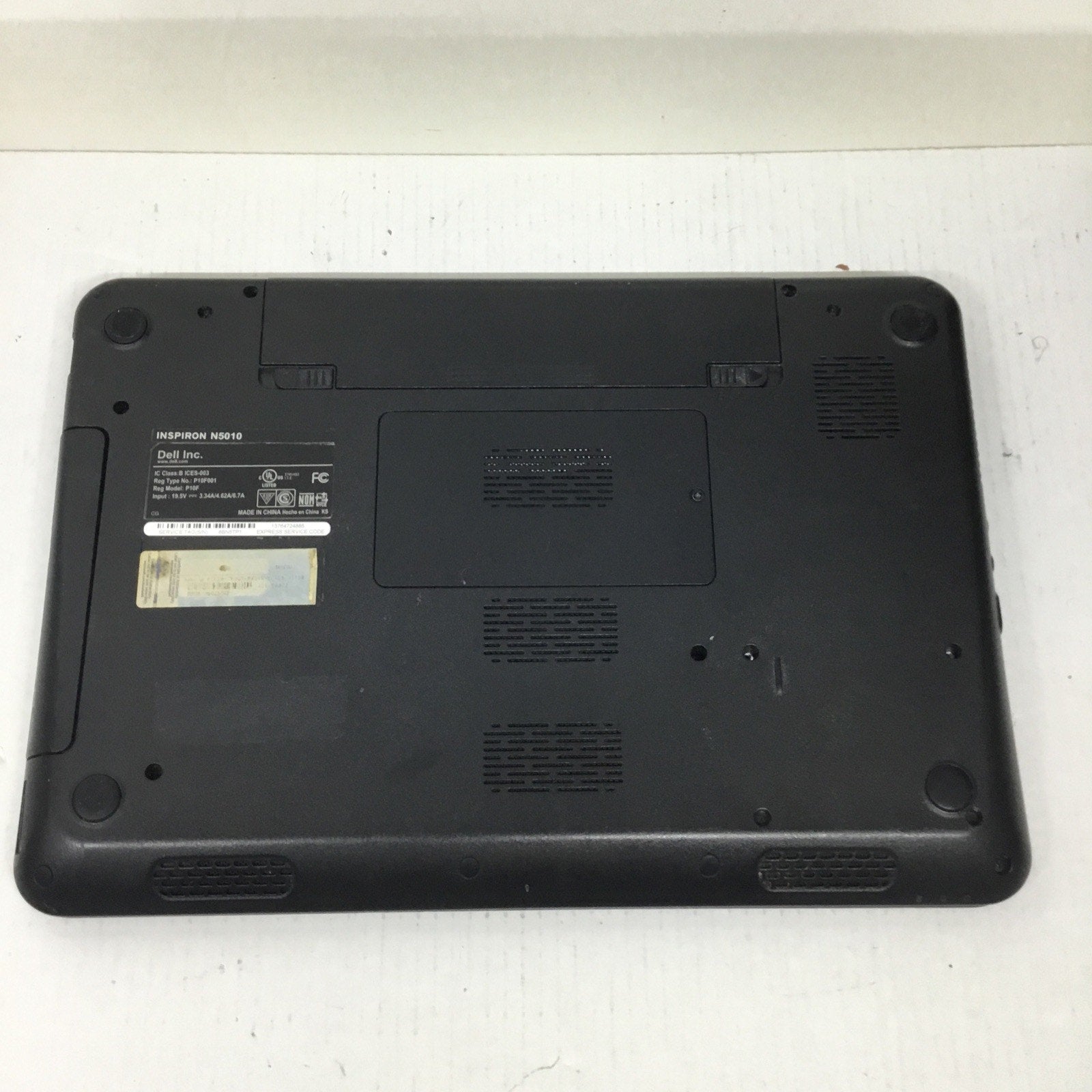 For Parts Dell Inspiron N5010 15.6" Intel Core i3-370M 4GB RAM NO HDD NO OS