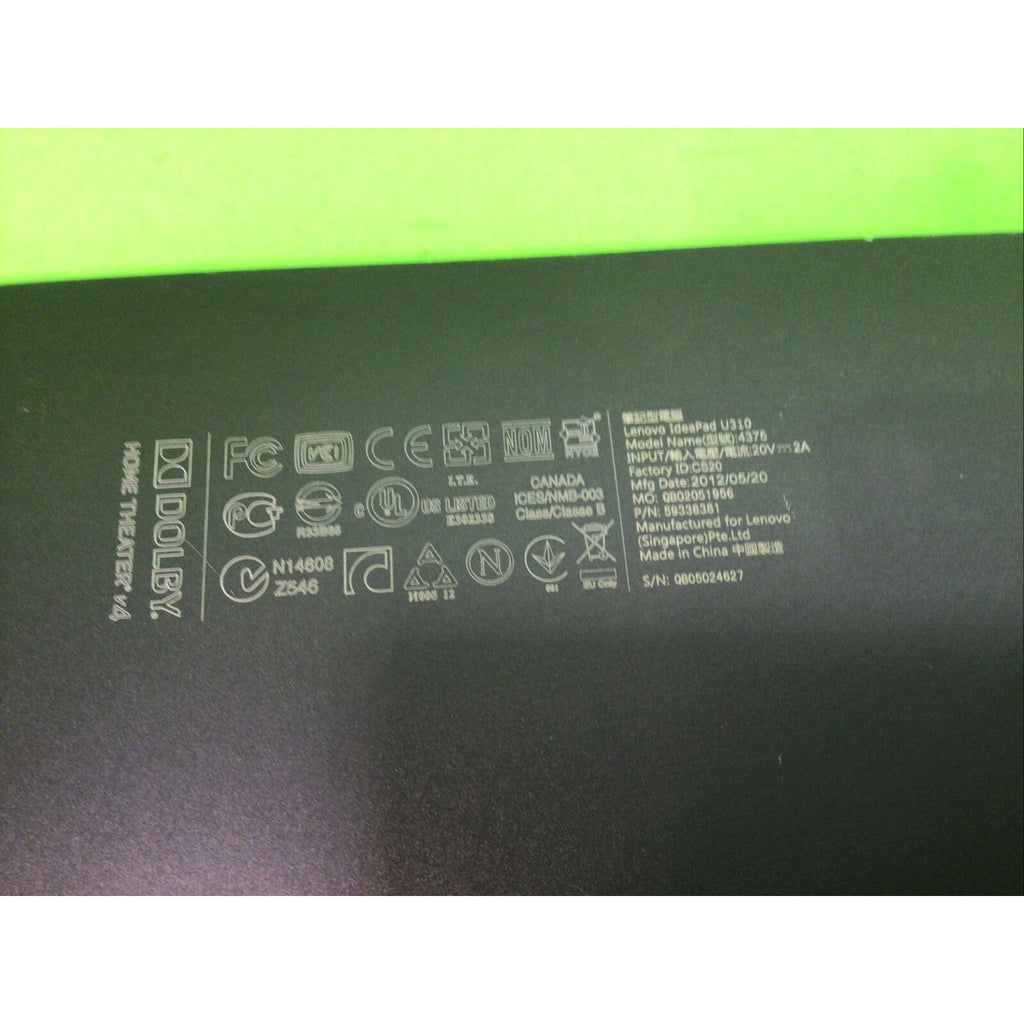 Lenovo Ideapad U310 Bottom Cover