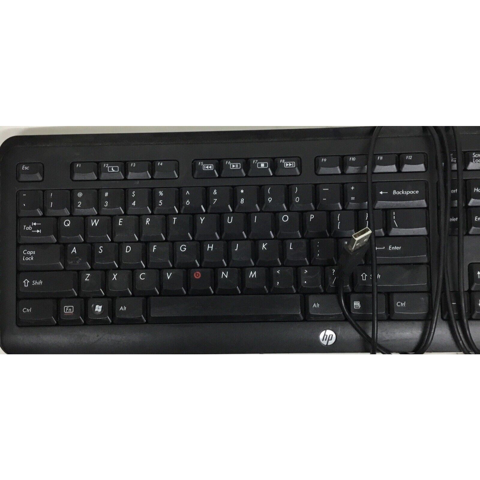 HP KU-1060 Wired USB Keyboard 104 Chiclet Volume Buttons Function Key (READ)