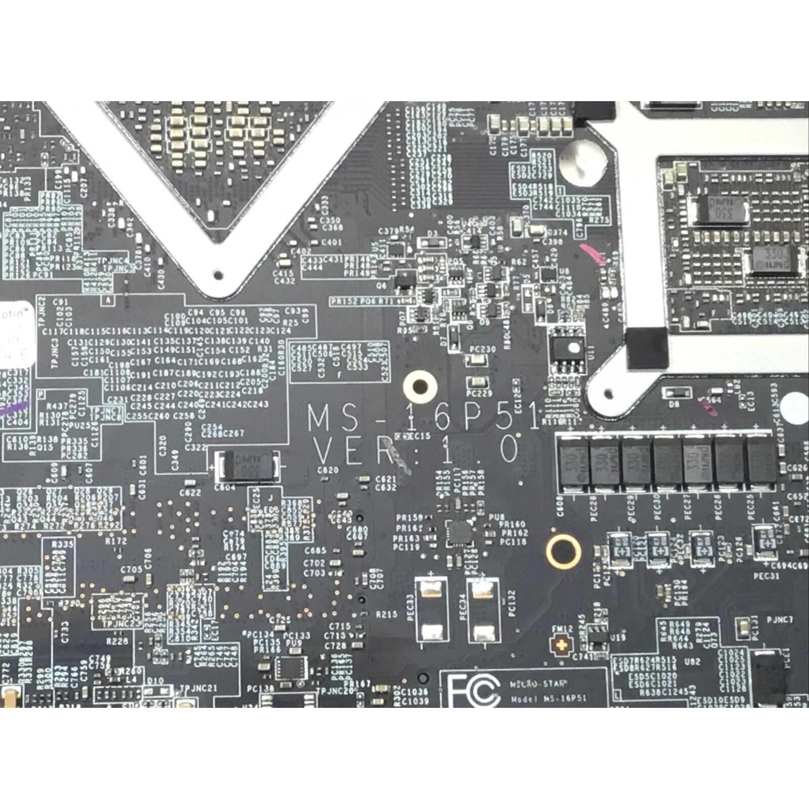 OEM MSI Raider GE63 Raider Motherboard MS-16P5 i7-8750H GTX 1070 - For Parts