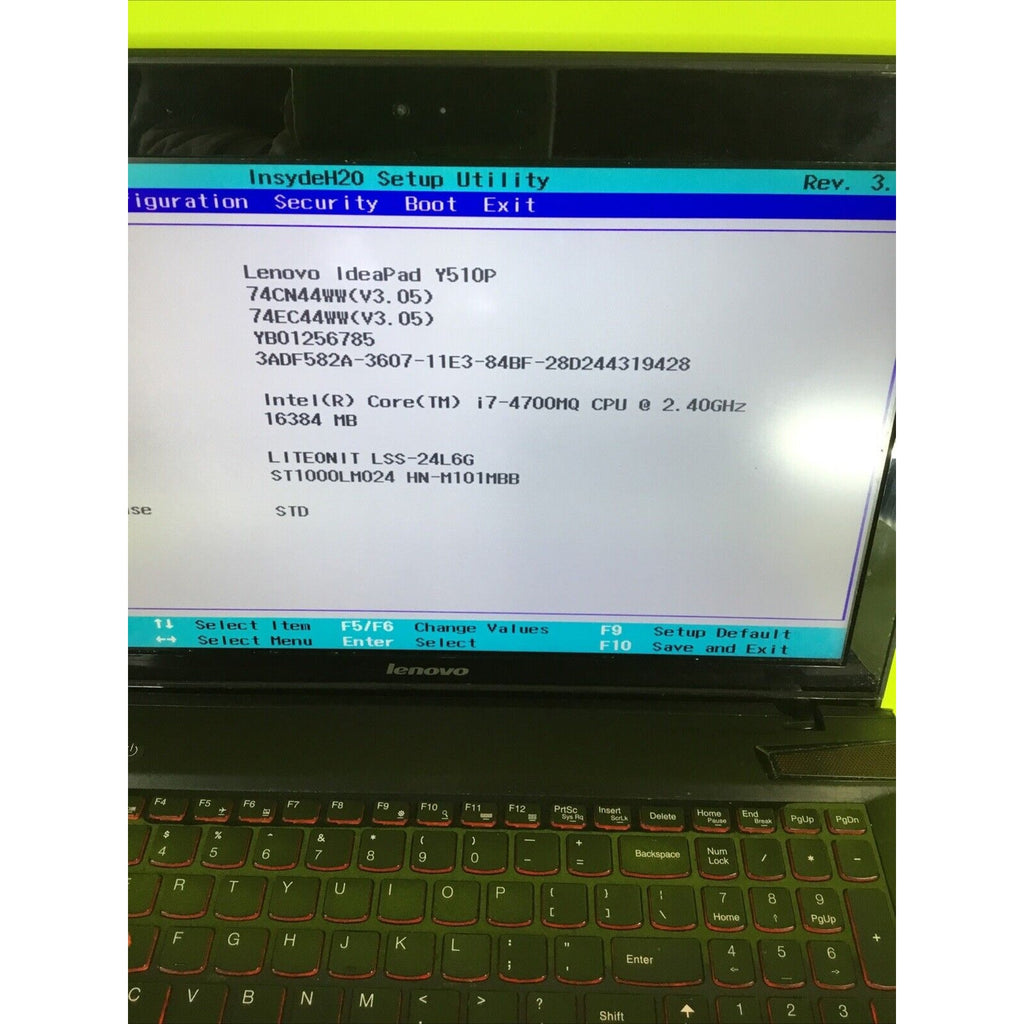 LENOVO IDEAPAD Y510P i7-4700MQ @ 2.40 GHz 16GB RAM FOR PARTS or REPAIR