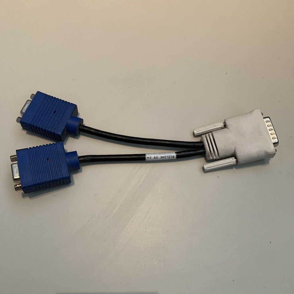 DELL DMS-59 MALE TO DOUBLE HD15 VGA/SVGA MONITOR Y-SPLITTER CABLE ASSEMBLY G9438