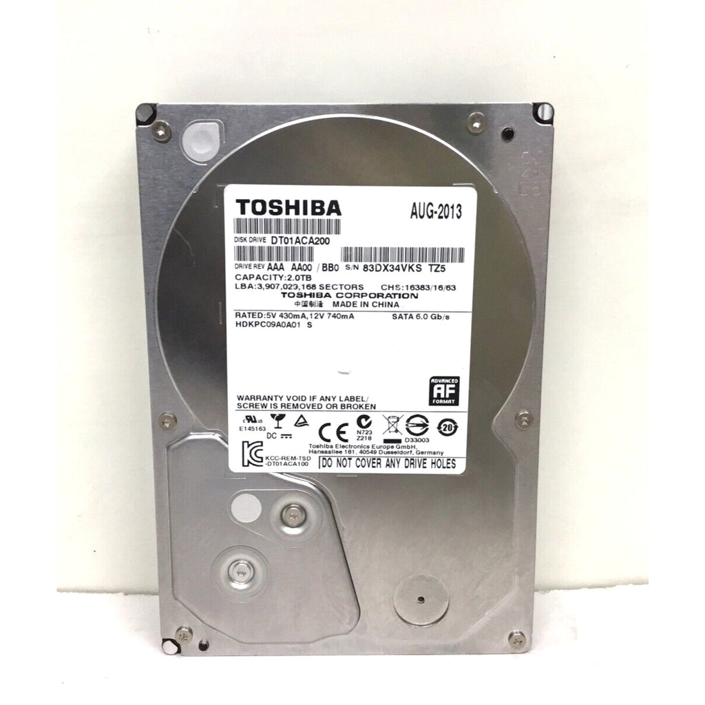 Toshiba 2TB HDD 7200RPM 64MB Cache SATA III 6.0Gb/s 3.5" Hard Drive DT01ACA200