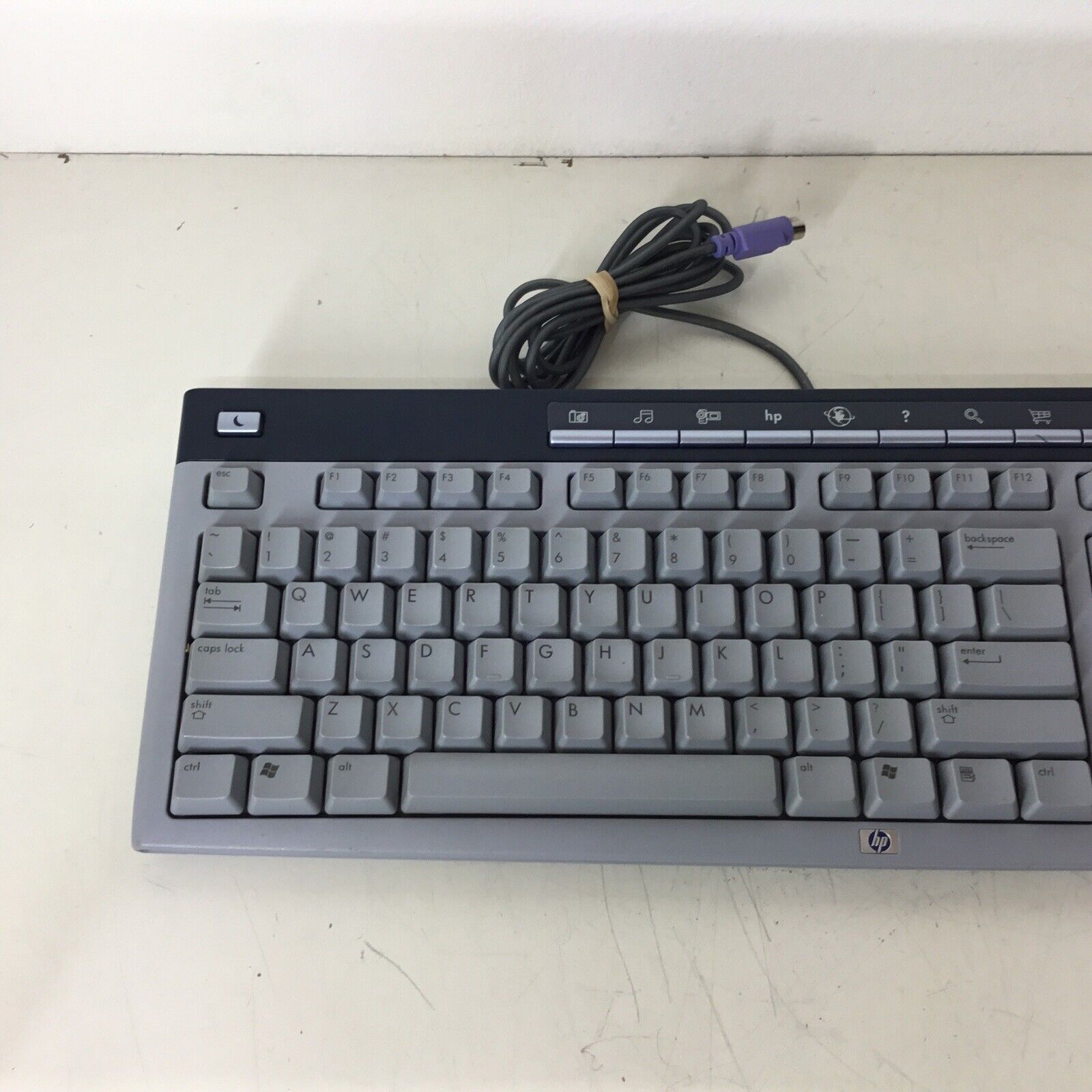HP 5187-1767 KB-0228 PS/2 Type Computer Keyboard Gray Untested