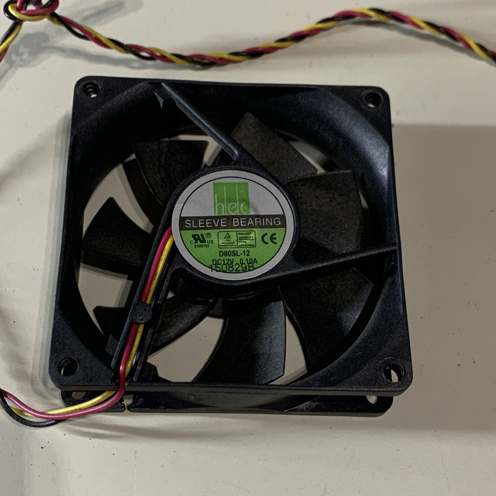 HEC D80SL-12 80mm 3pin Sleeve Bearing Desktop Fan-DC 12V Case Fan with Long Cord