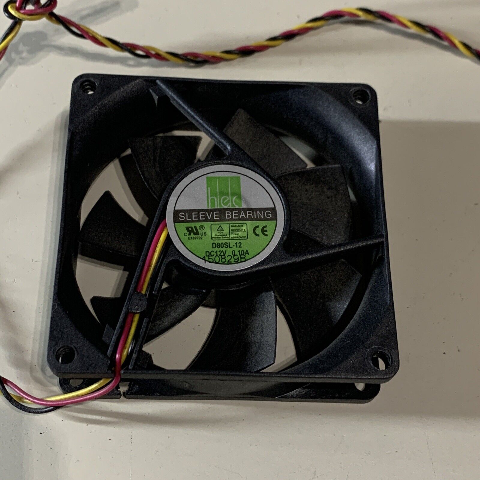 HEC D80SL-12 80mm 3pin Sleeve Bearing Desktop Fan-DC 12V Case Fan with Long Cord