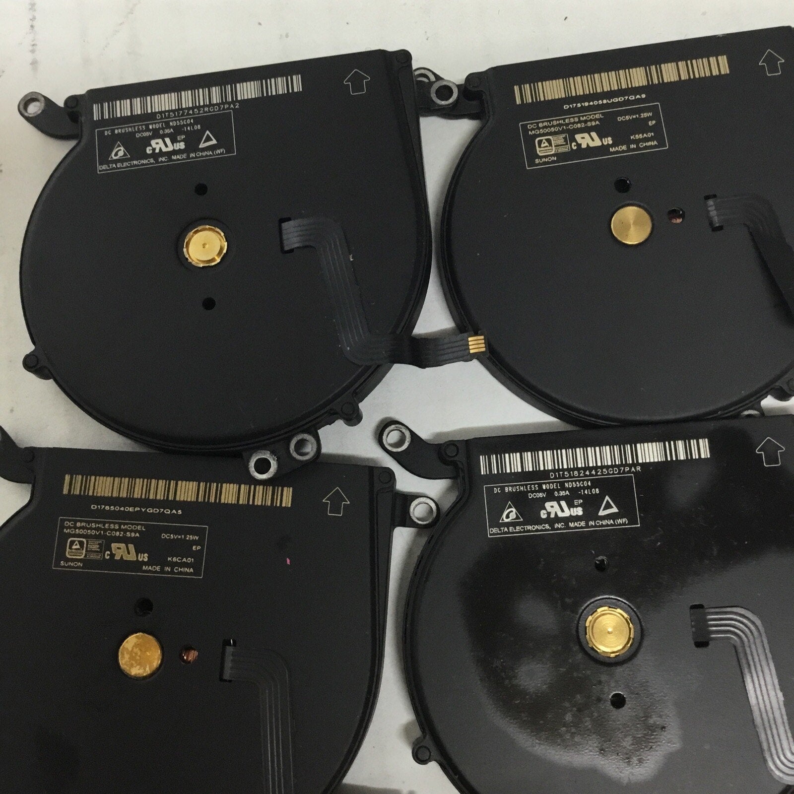 Lot of 4 Genuine Apple Macbook Air 13" A1466 2015 CPU Cooling Fan ND55C04