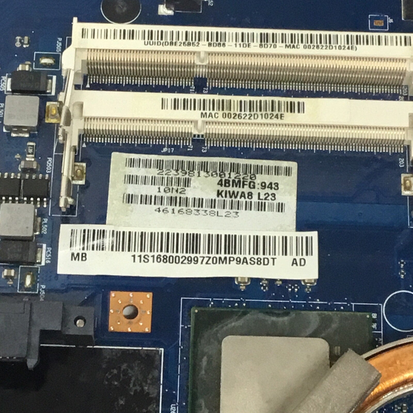 For Parts Only Lenovo IdeaPad G550 Intel Laptop Motherboard KIWA7 LA-5082P