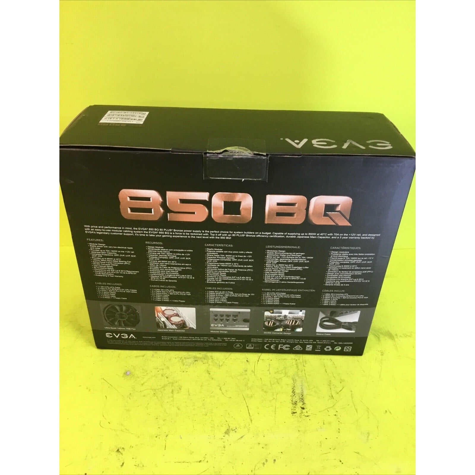 EVGA SuperNOVA 850 BQ 850W 80 Plus Bronze EMPTY BOX ONLY