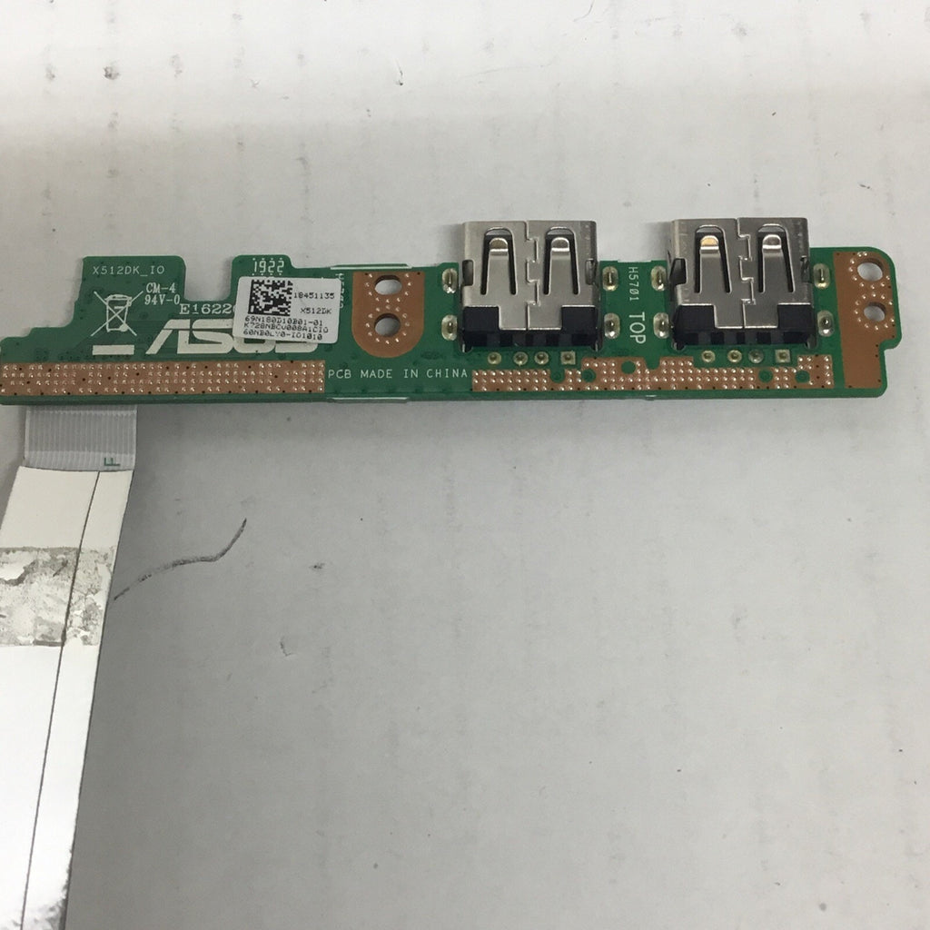 Genuine Asus Vivobook F512D / F512DA USB Board w/ Cable P/N 69N180D10B01