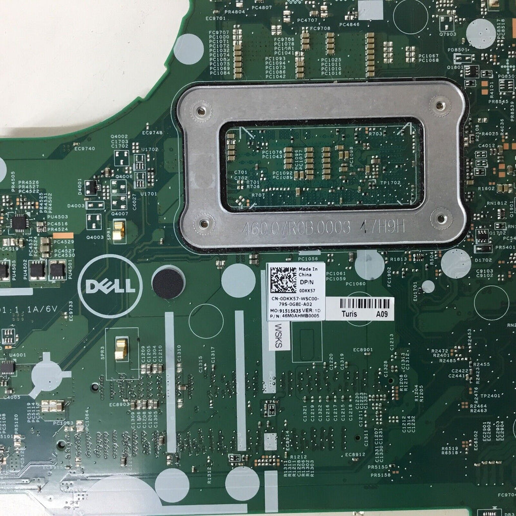 CN-0DKK57 For Dell Inspiron 3567 DDR4 Motherboard With Heatsink - For Parts