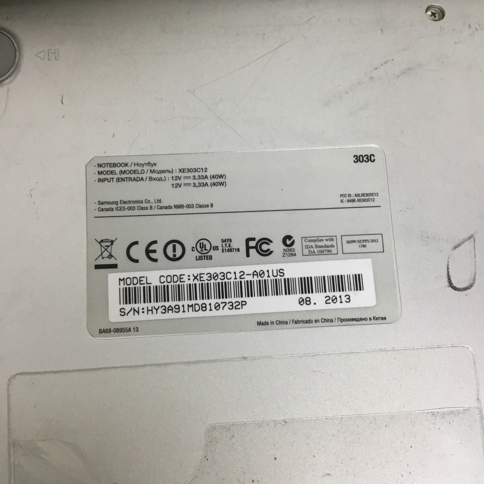 LOT OF 4 Samsung Chromebook (XE303C12-A01US) 11.6" For Parts