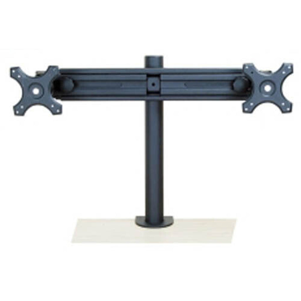 MonMount Dual Monitor Clamp Mount - Straight-Arm - Up to 30" Screens - Black