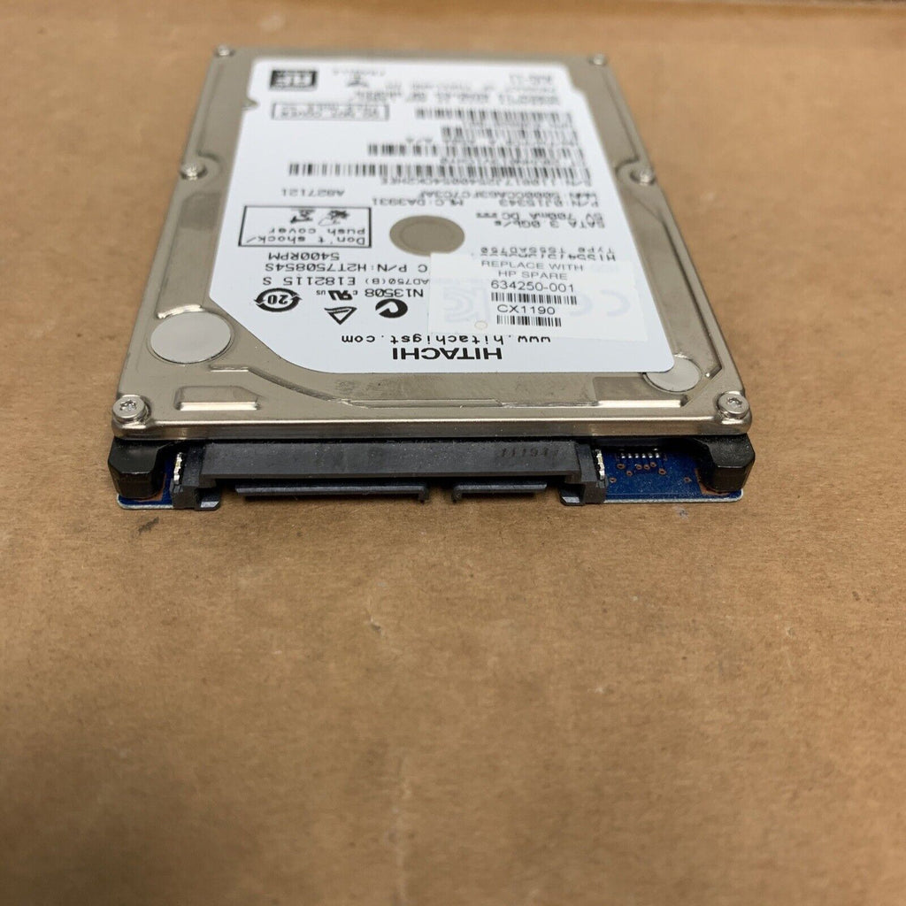 Hitachi 750GB SATA Drive 2.5" 5.4K 0J15343 638820-001 HTS547575A9E384 FW: A A50A