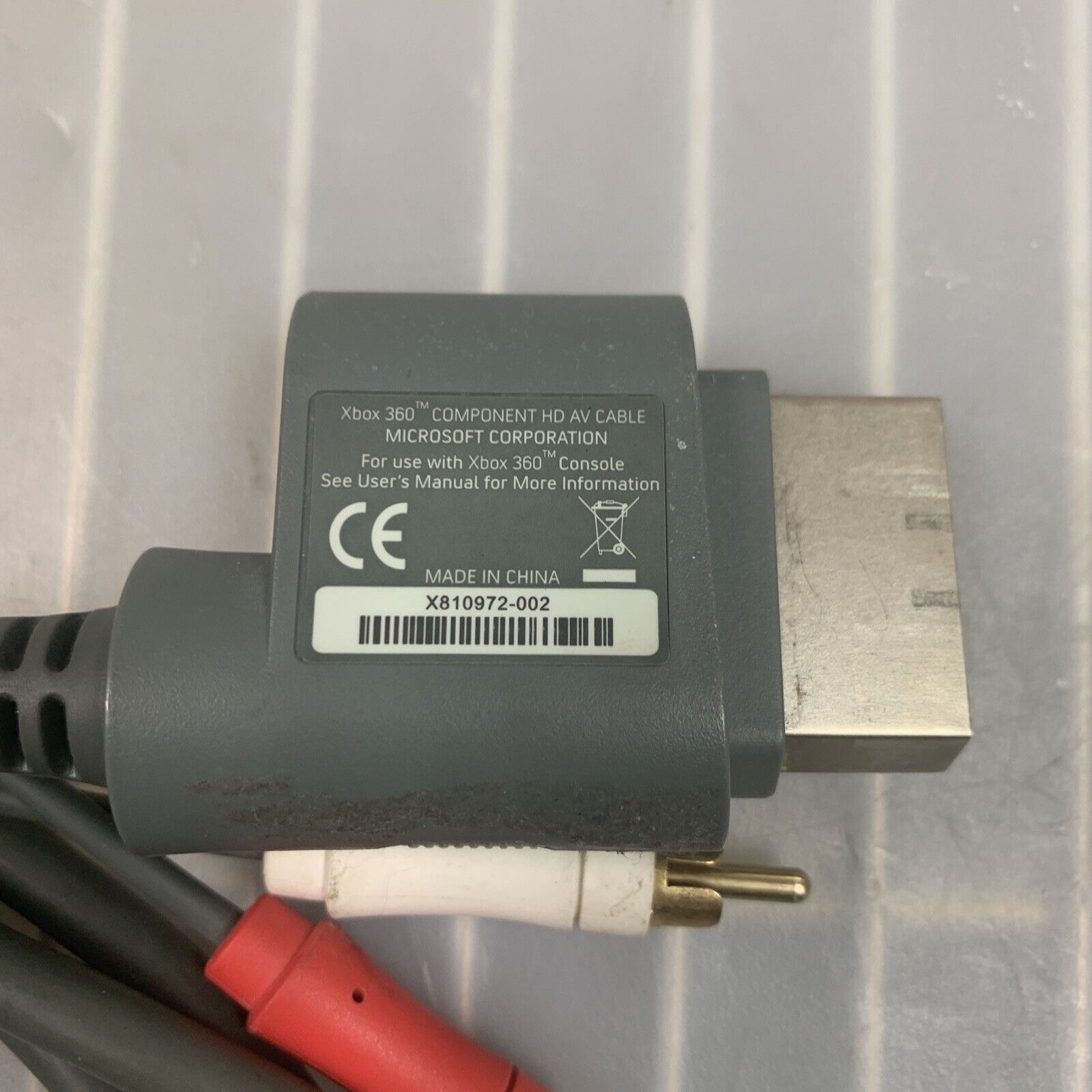 Official Microsoft Xbox 360 HD AV TV Component Composite Cable X810972-002 OEM