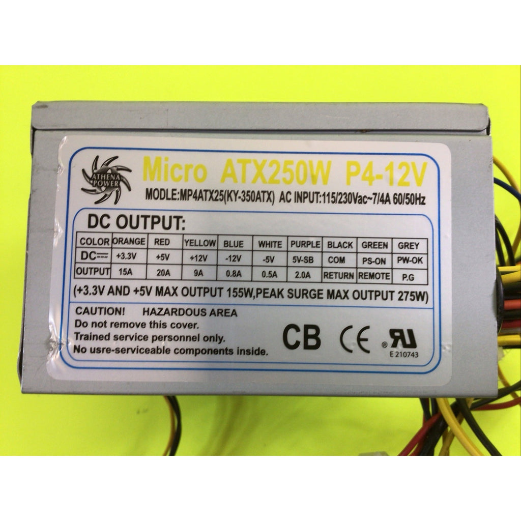 Micro ATX 250W MP4ATX25 P4-12V (KY-350ATX) Vintage Power Supply