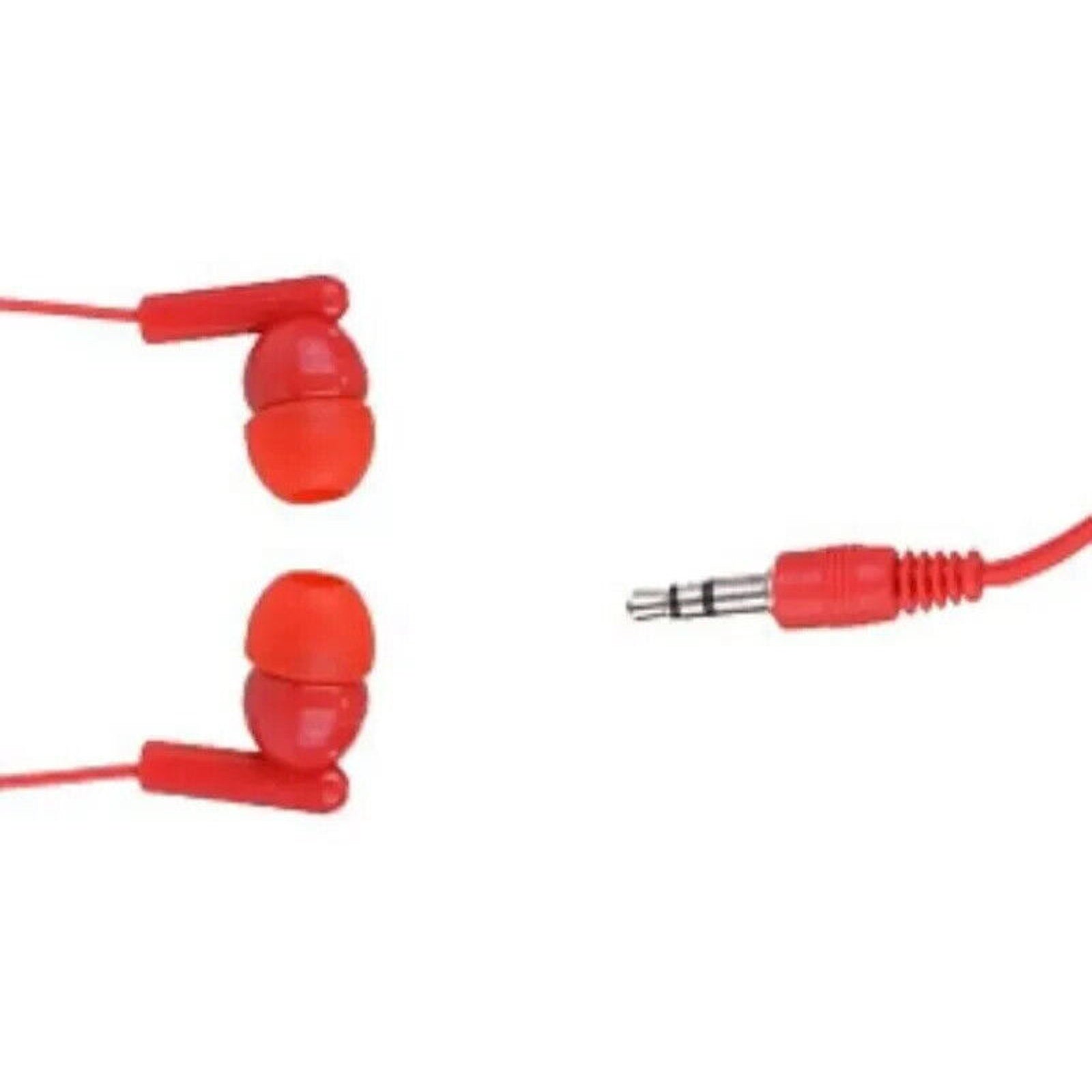 3.5mm Stereo Earbuds w/ Silicone tips, 45 inch length, Red