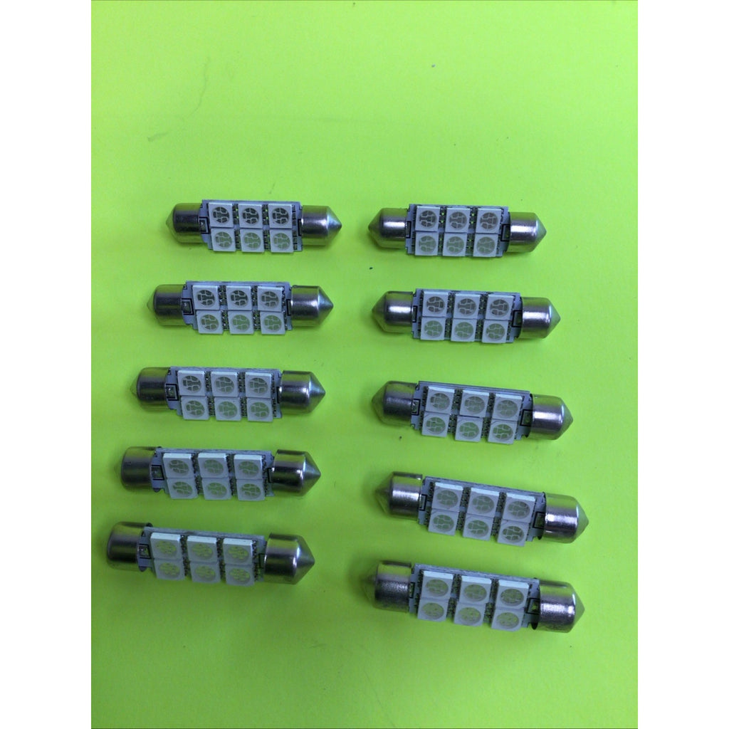 10 Pack 39MM 6 LED 5050 SMD Festoon Dome Light Bulb 12v DC