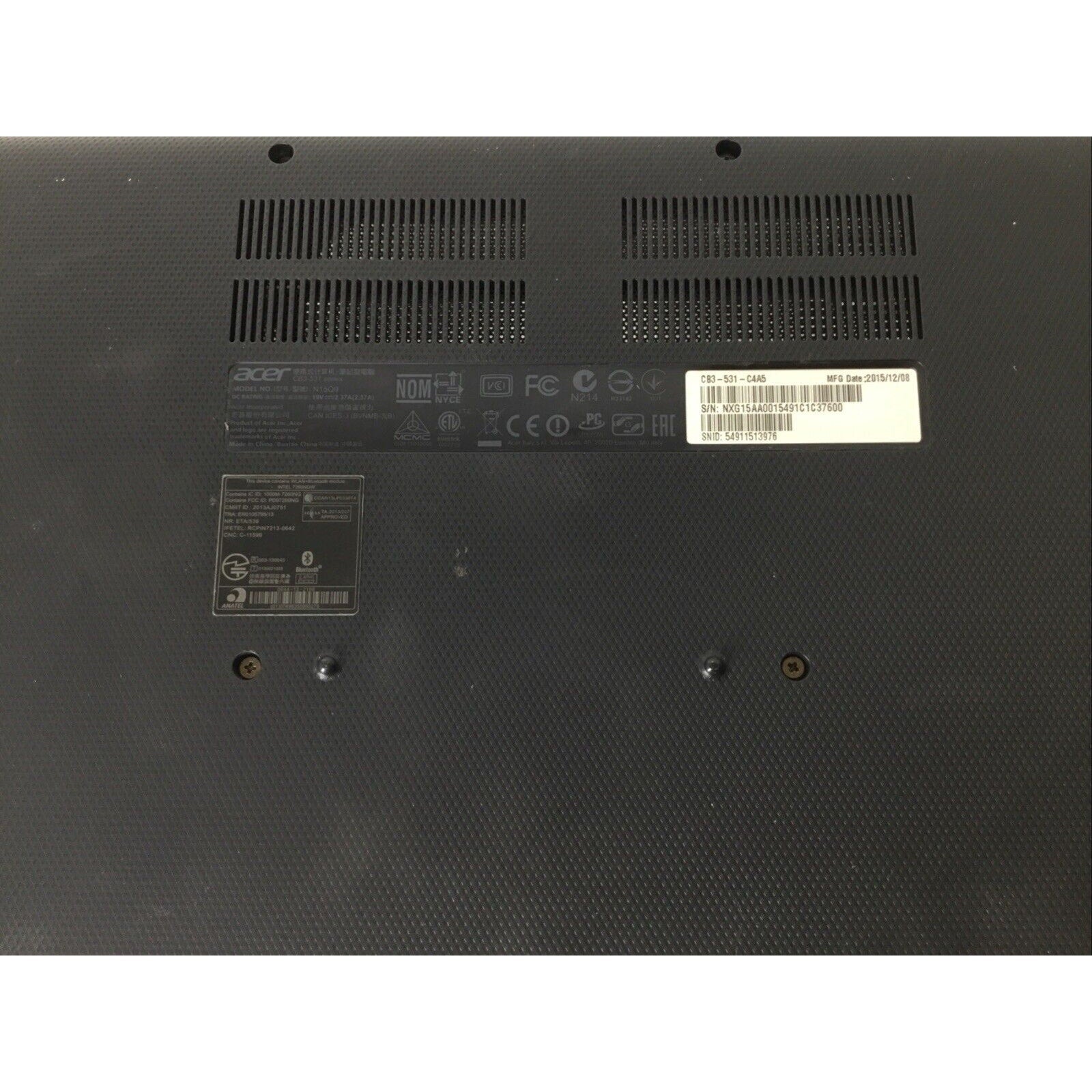 15” Acer Chromebook Laptop 2GB RAM 16GB CB3-531 N15Q9 - For Parts