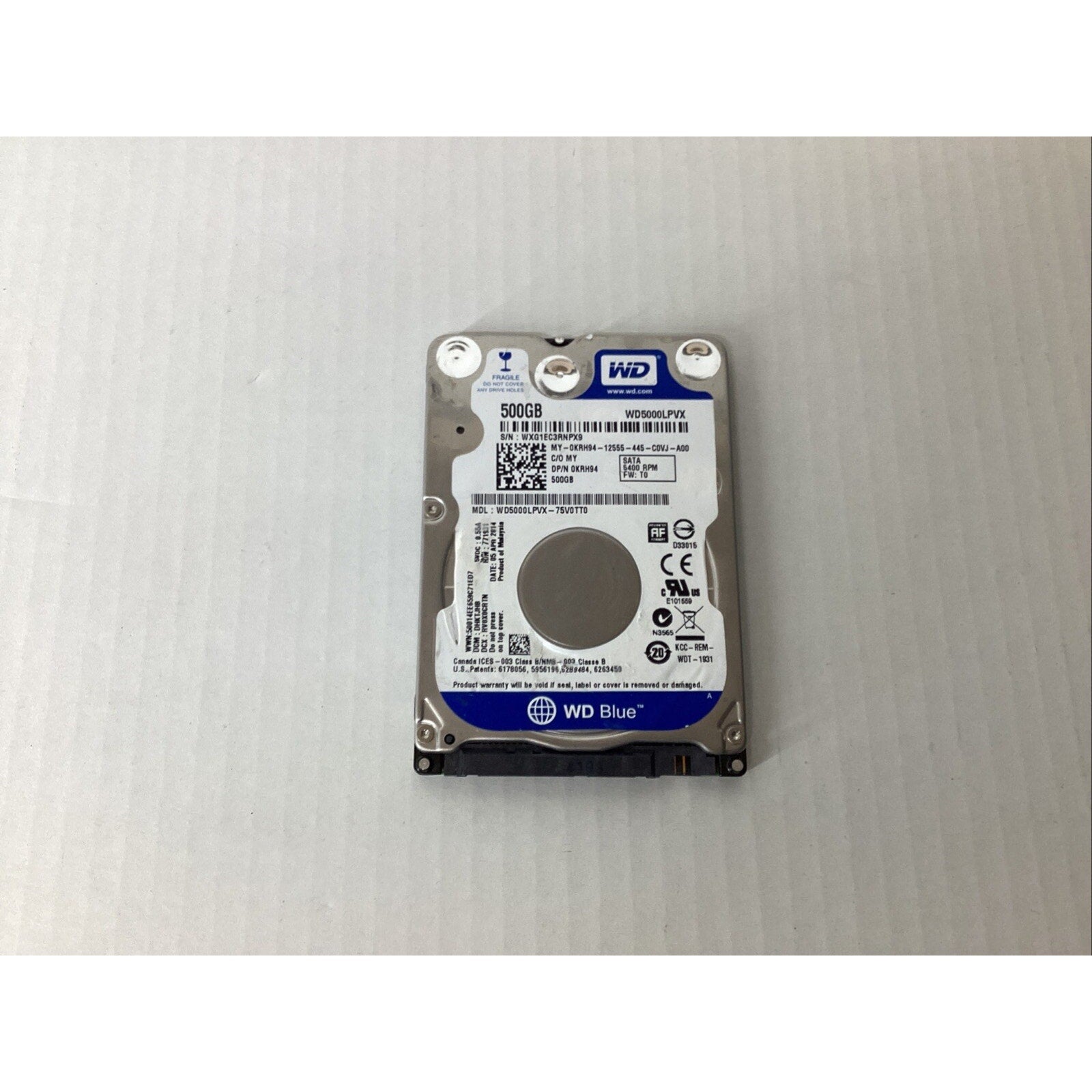 Western Digital Blue WD5000LPVX-75V0TT0 500GB 2.5" Laptop Hard Drive