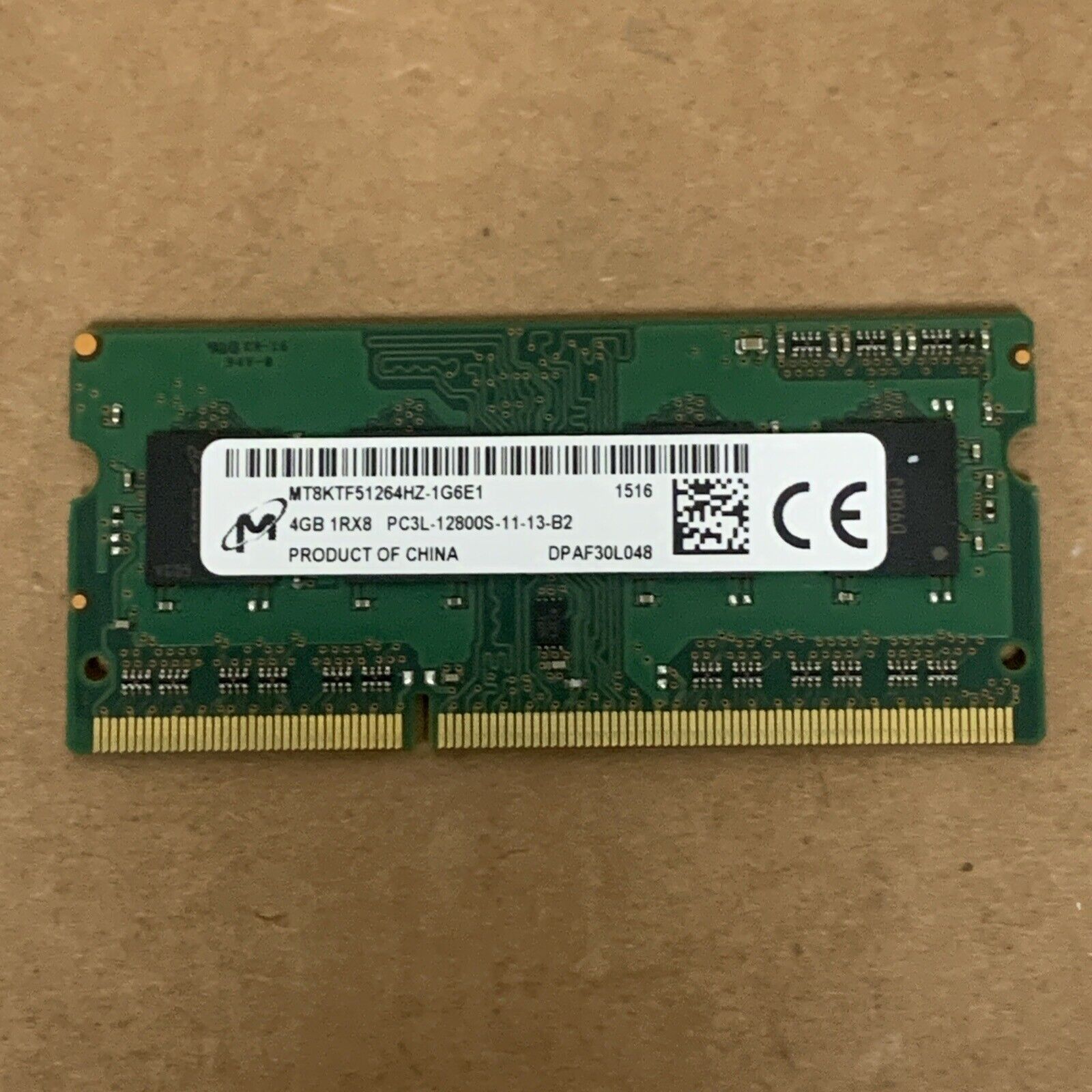 Micron 4GB PC3L-12800S DDR3L 204pin Laptop RAM MT8KTF51264HZ-1G6E1 - For Dell