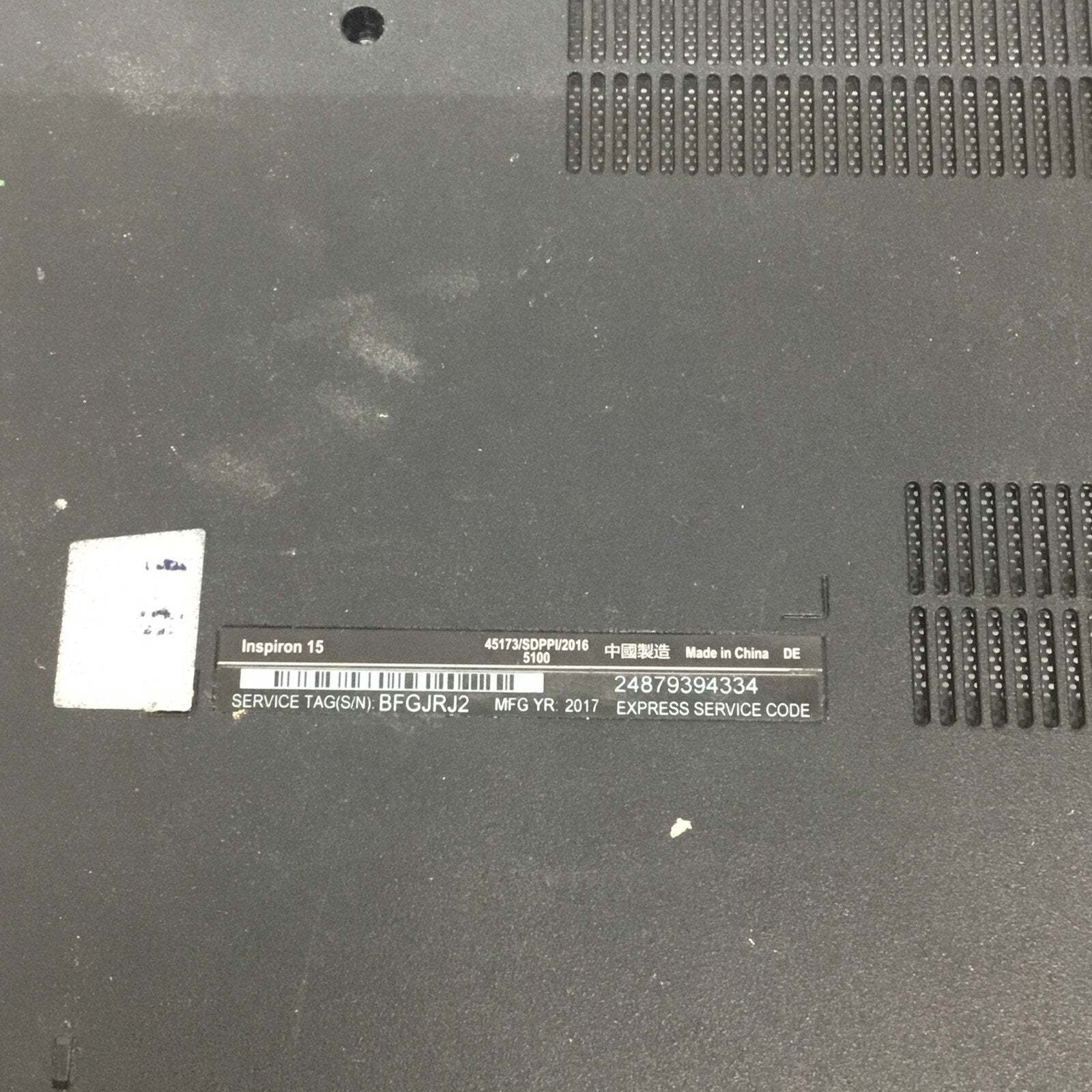 OEM Dell Inspiron 15-3000 3567 3565 3561 Black Bottom Case Cover 0X3VRG X3VRG US