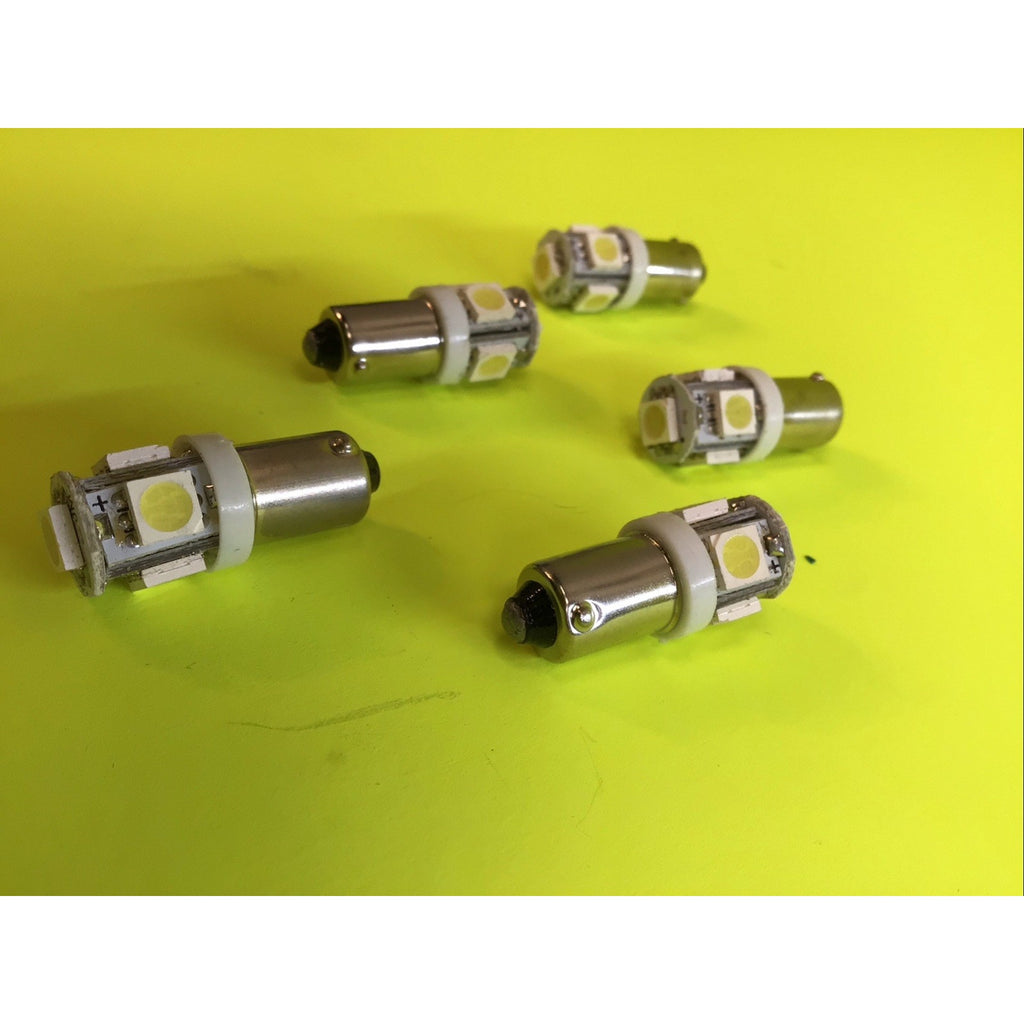 5 Pack BA9S 5 5050SMD White LED Bulbs