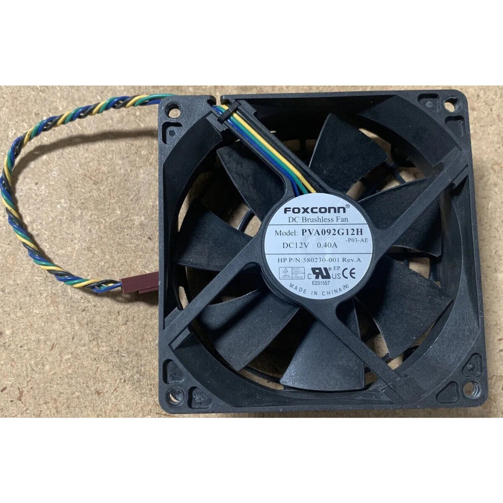 Foxconn PVA092G12H 92mm DC Case Cooling Fan 92x92mm 4-Pin - HP P/N 580230-001
