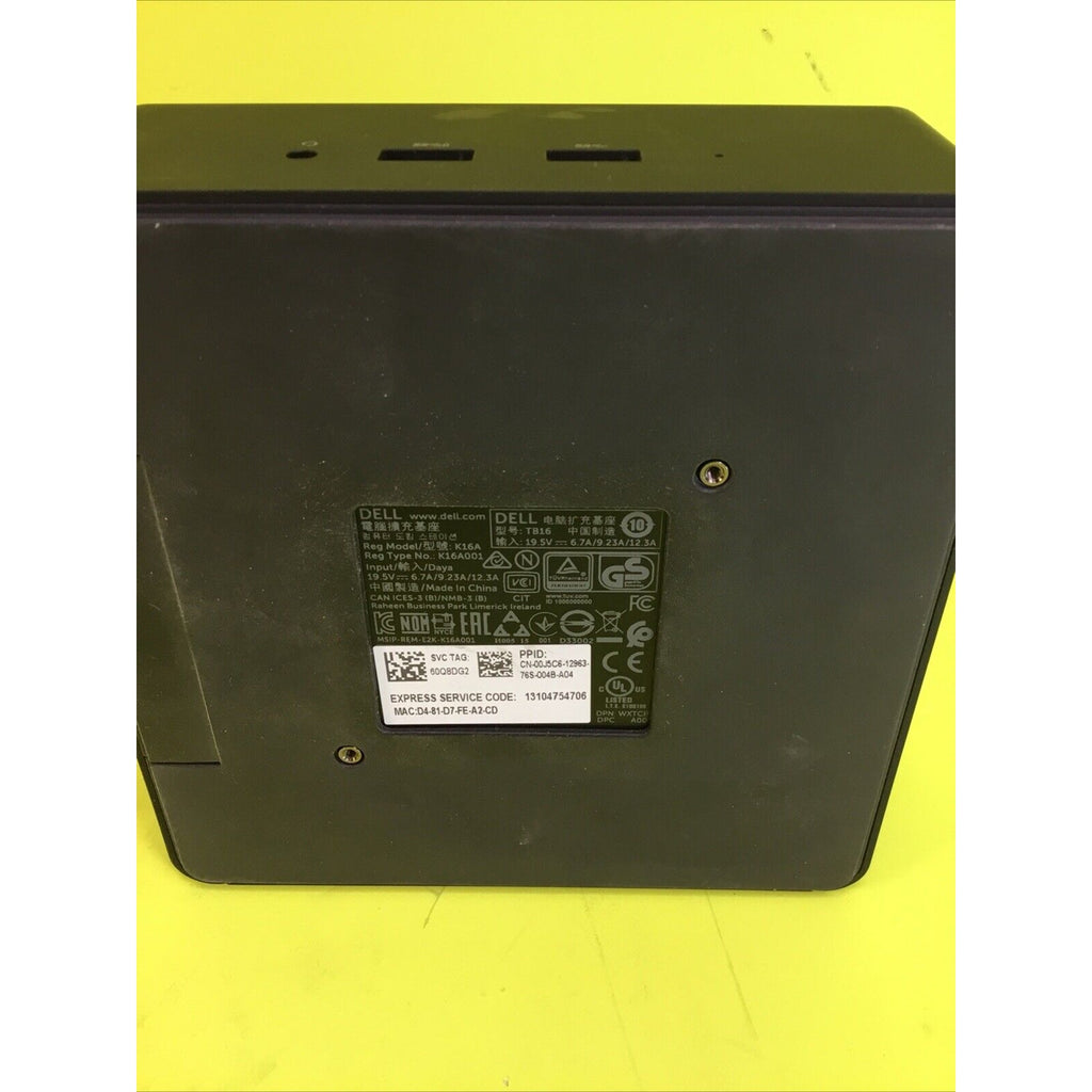 Dell TB16 K16A001 Thunderbolt Laptop Docking Station LA130PM121