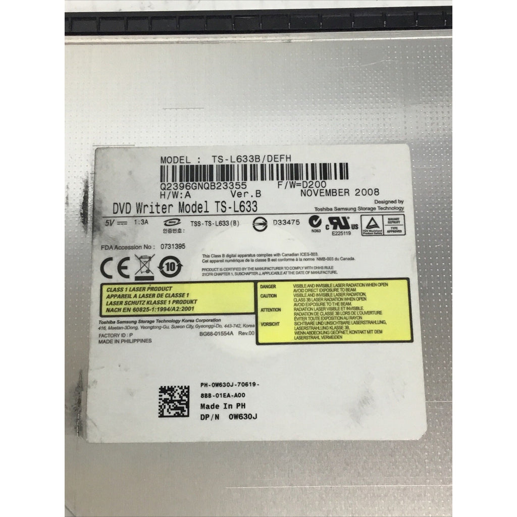 Dell P/N 0W630J DVD-RW Slim Optical Disc Drive TS-L633B