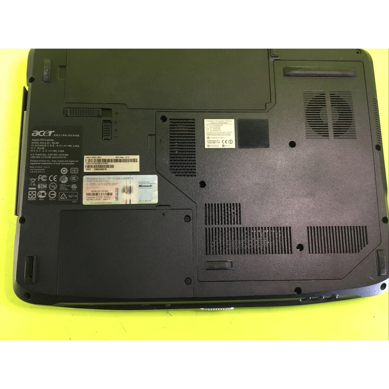 Acer Aspire 5315 FOR PARTS REPAIR or RECYCLE