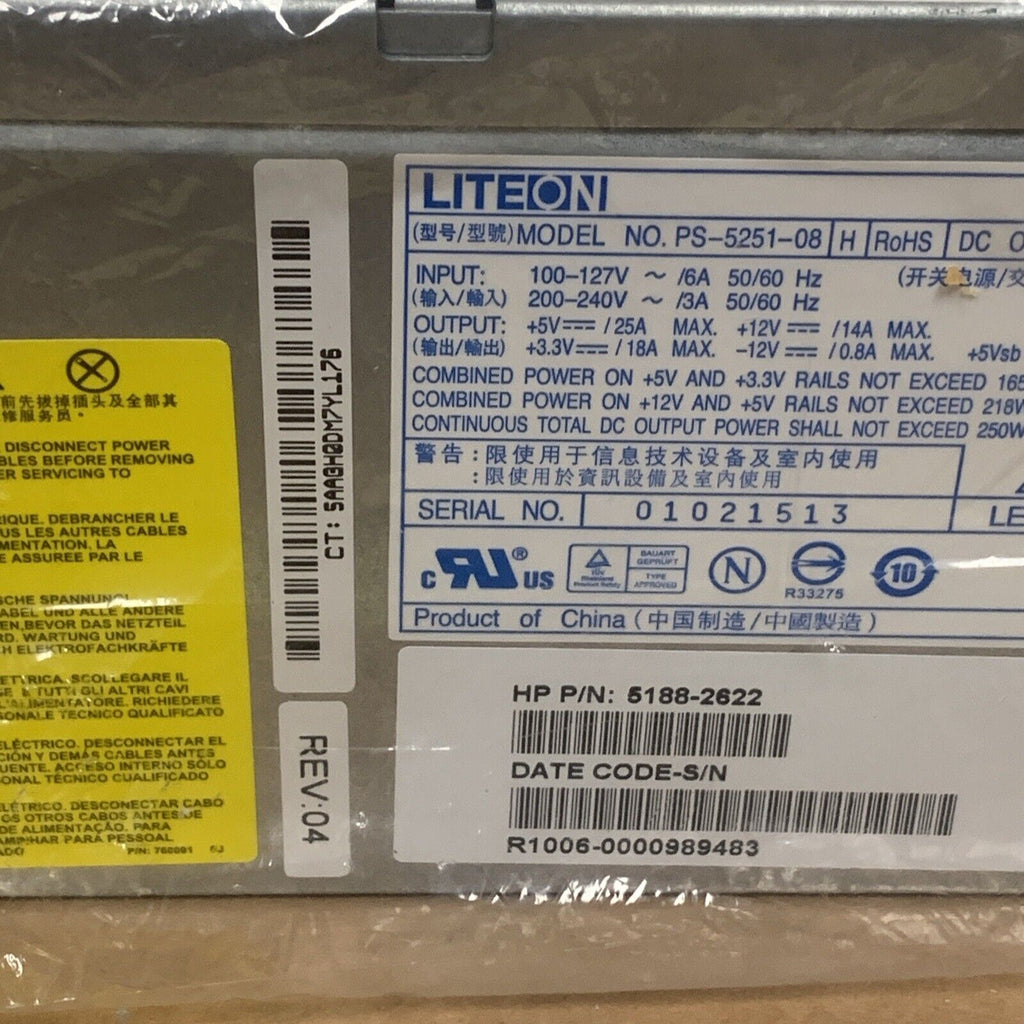 Genuine HP 5188-2622 Pavilion A6000 LITEON PS-5251-08 H 250W Power Supply