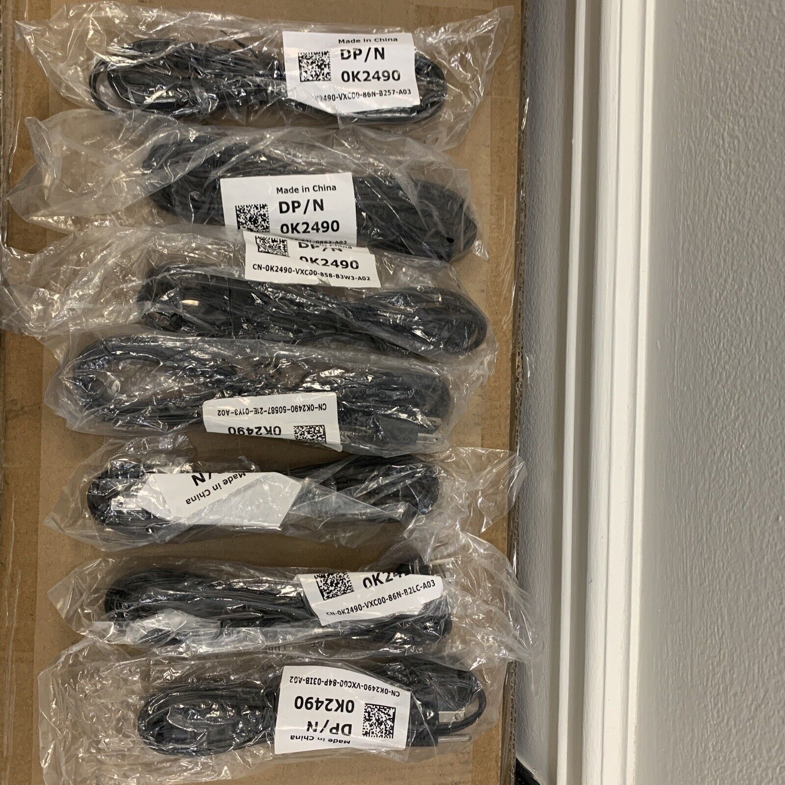 BRAND NEW, DELL, LOT OF 7, 0K2490, 3 Prong Mickey Mouse 6' Ft. AC Power Cord