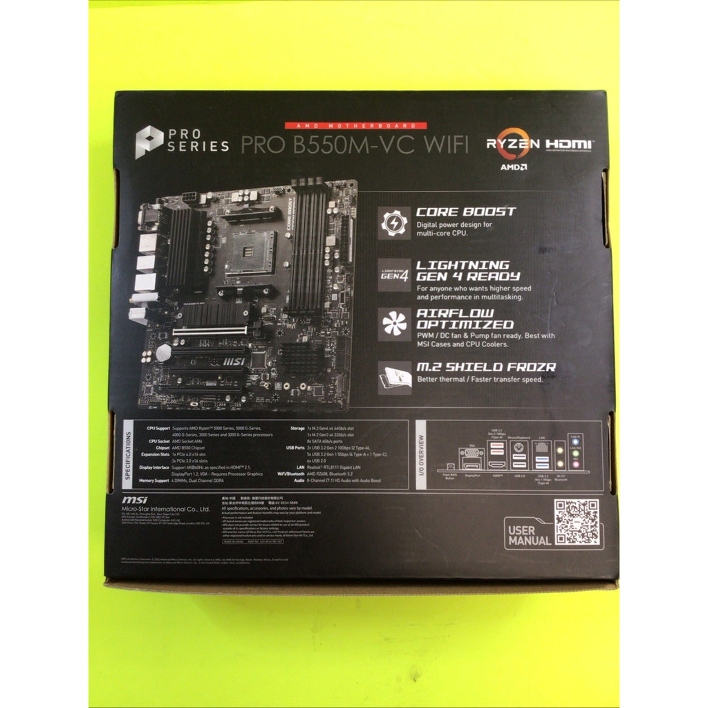 MSI Pro B550M-VC WIFI BOX ONLY