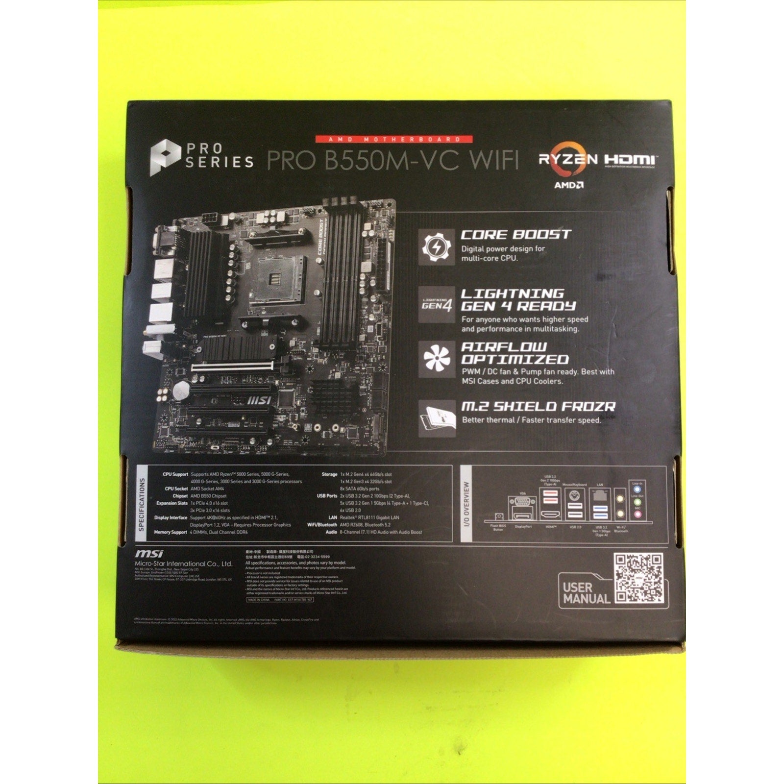 MSI Pro B550M-VC WIFI BOX ONLY
