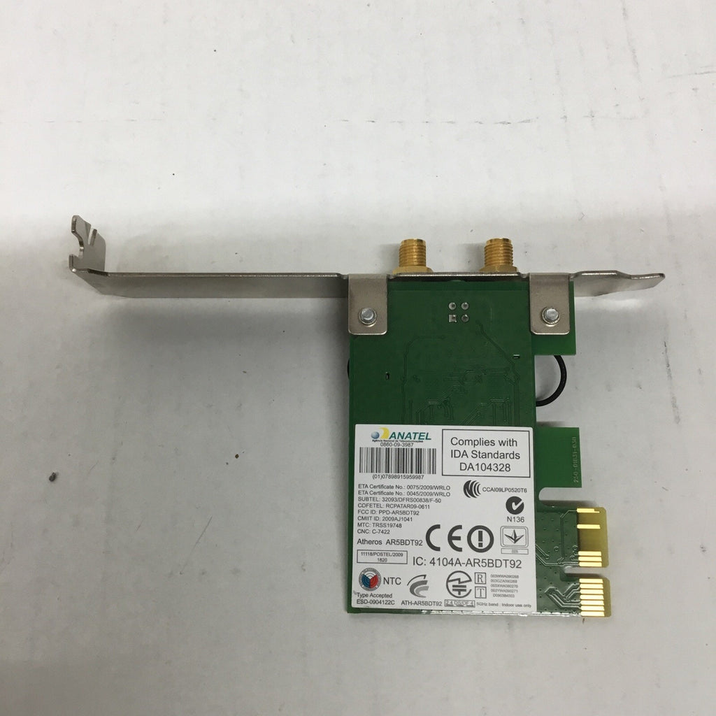 Dell DW1525 WiFi Wireless Pcle Card SFF Low Profile Atheros AR5BDT92