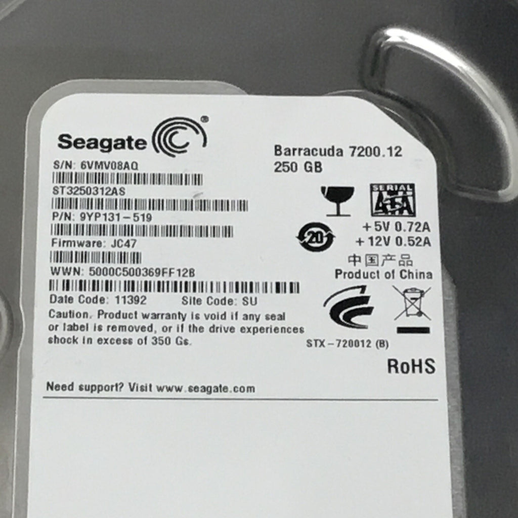 ST3250312AS- Seagate Barracuda 250GB 7200RPM 3.5" Desktop HD Hard Drive