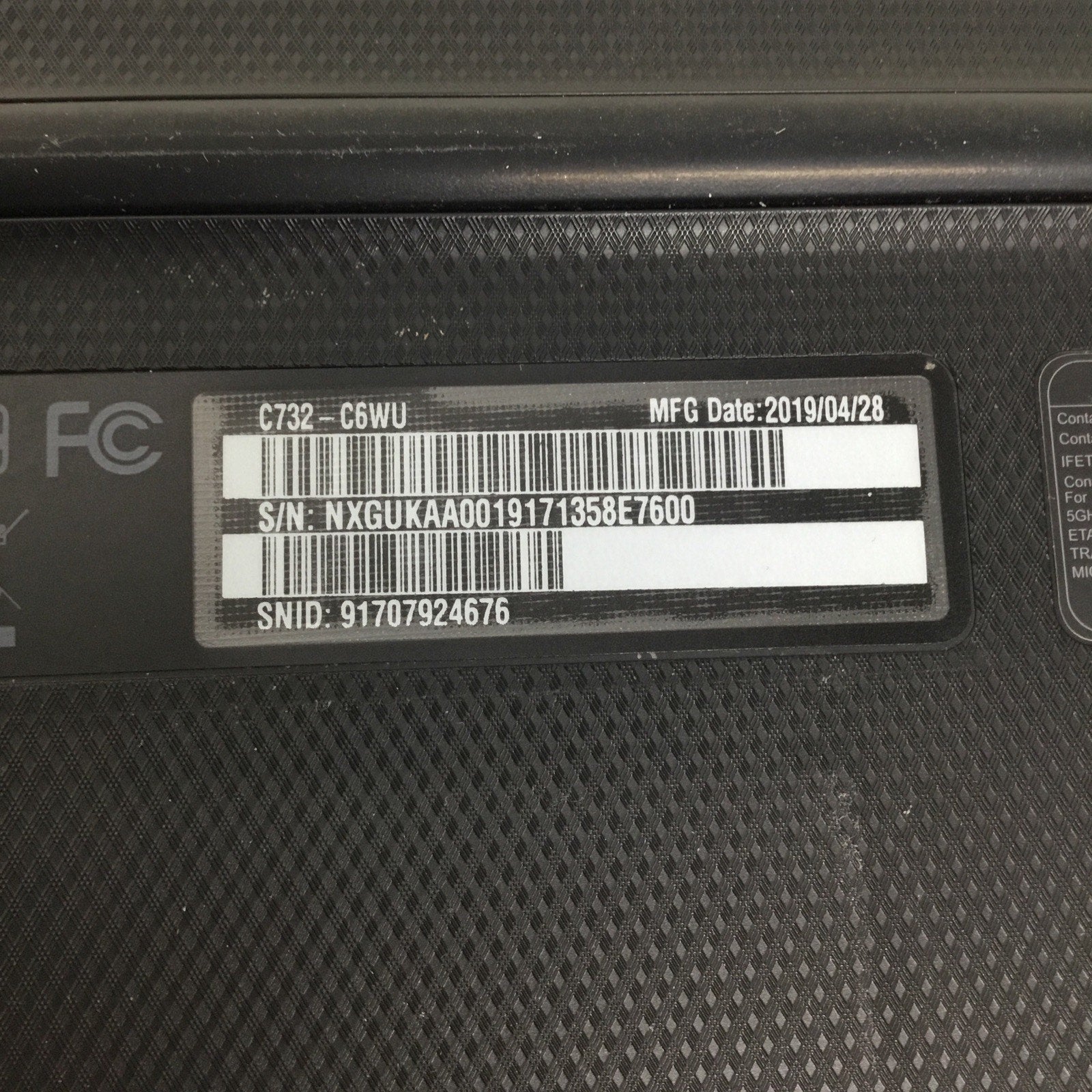 For Parts Acer Chromebook 11 C732-C6WU 11.6" Intel Celeron N3350 READ DESC