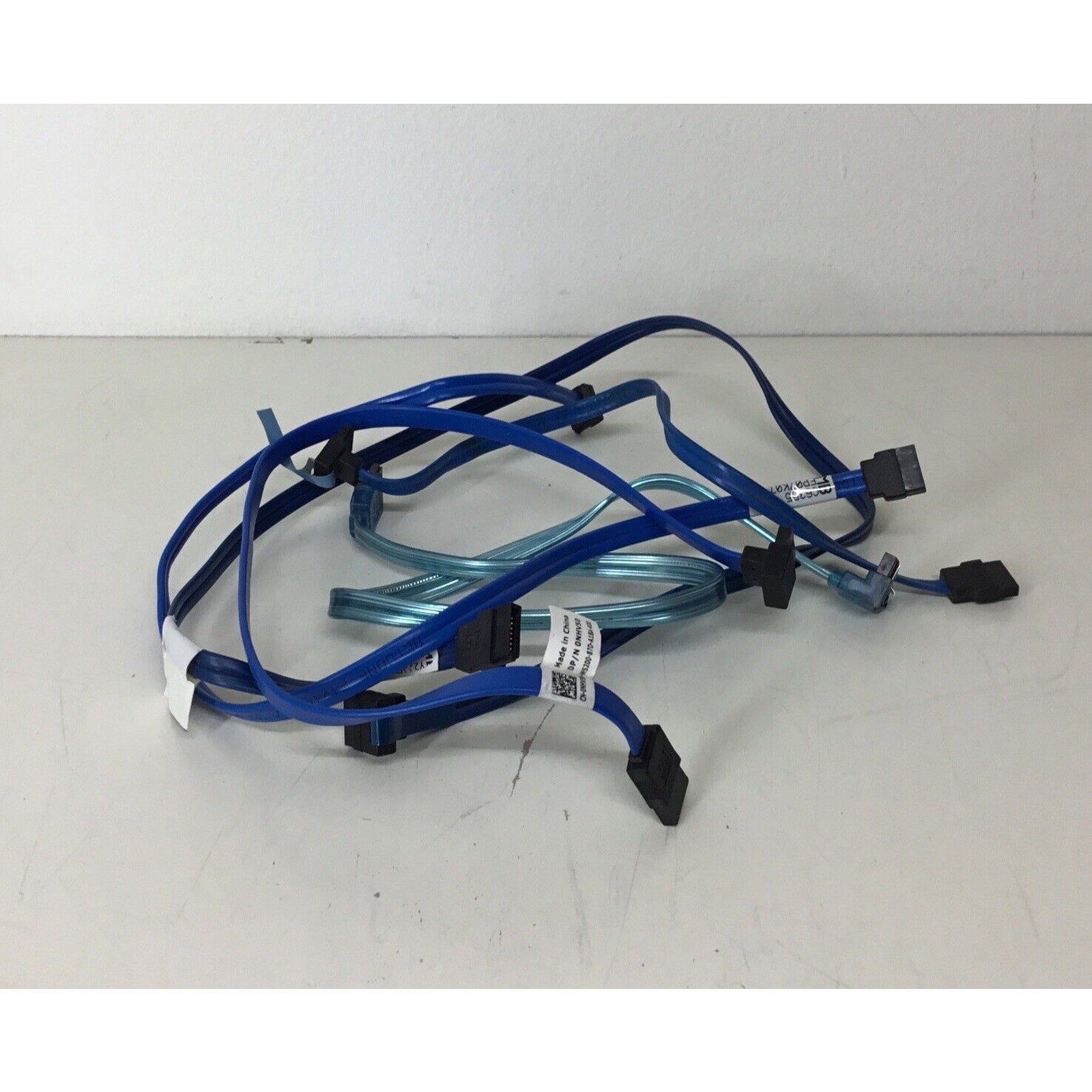 Lot Of 5 - SATA Hard Drive Data Cable Right Angle Mix Length - Blue