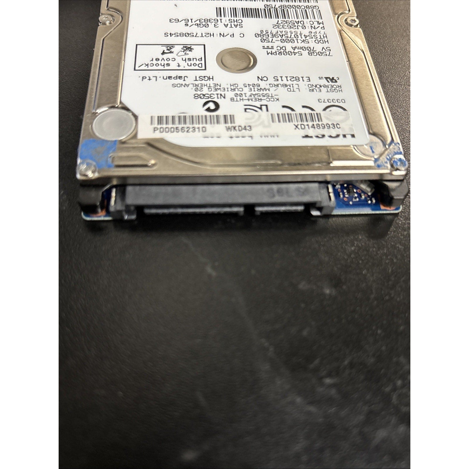 Hitachi HTS541075A9E680 pn: 0J26332 mlc: DA5927 750GB SATA G8BC0008P750