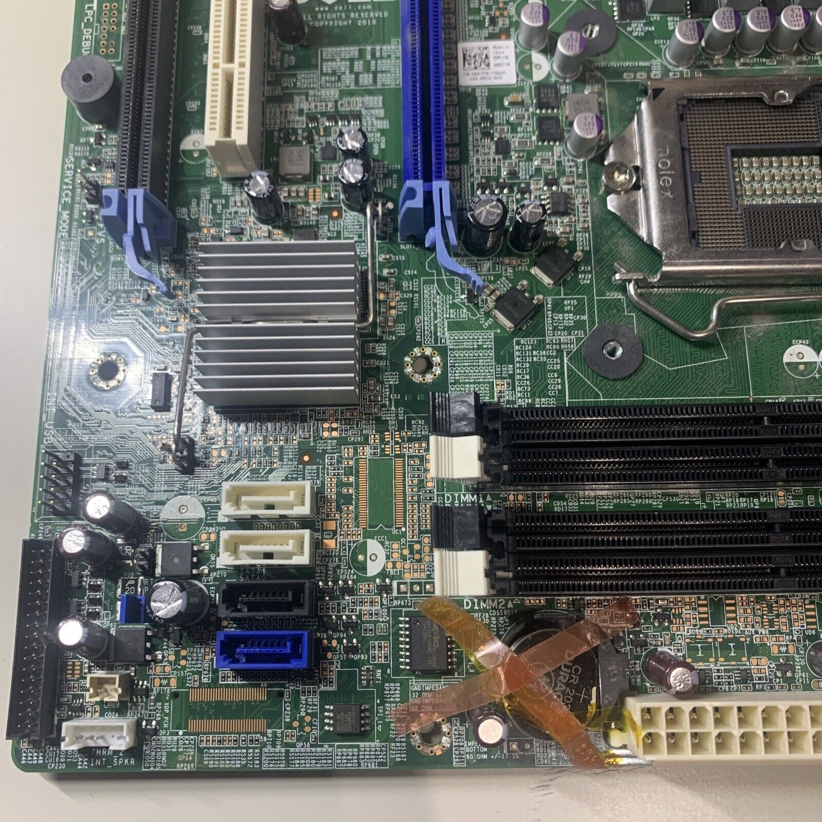 Dell Optiplex 990 DT MT LGA1155 Motherboard 06D7TR - Damaged CMOS Battery Holder