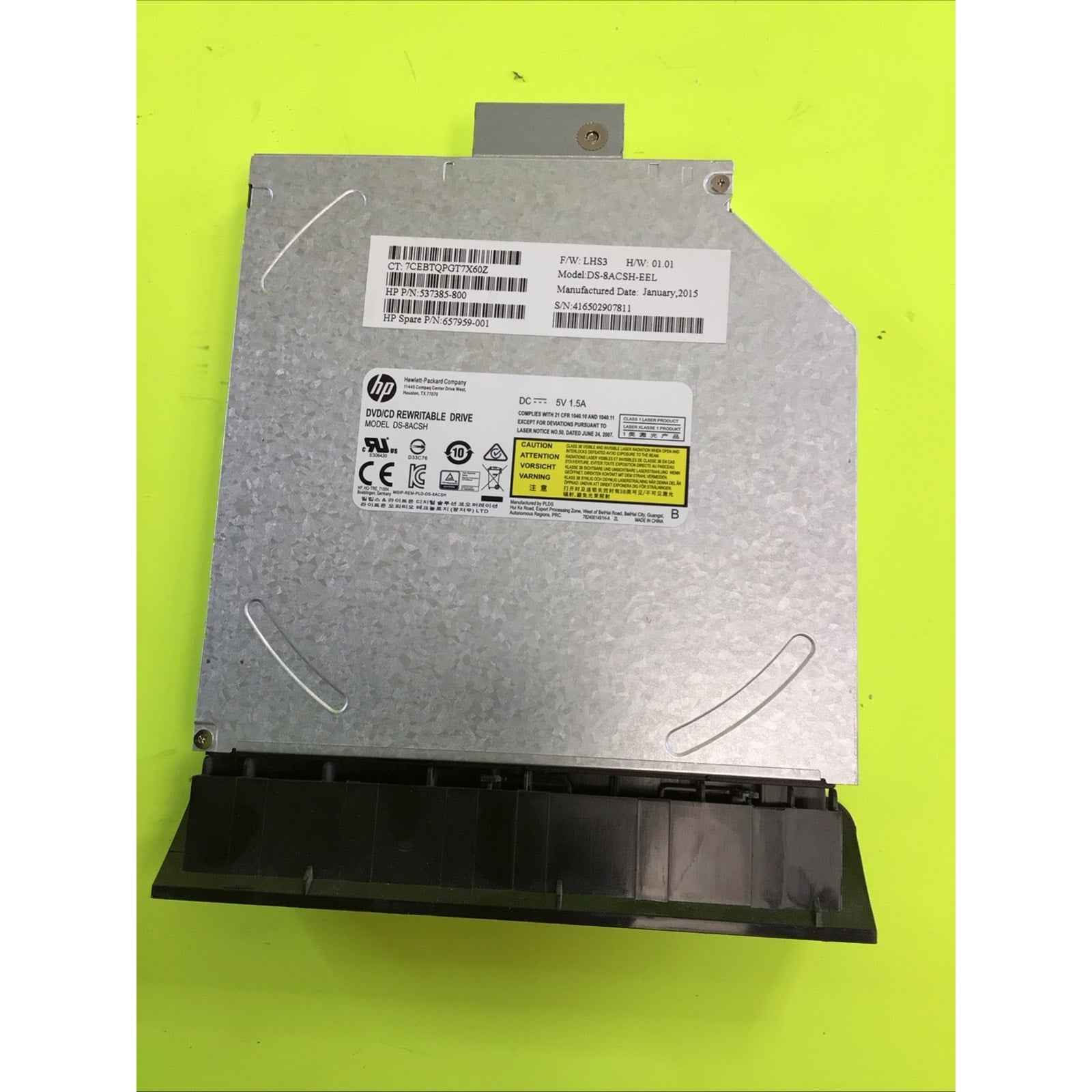 HP DVD Writer Drive Model UJ8E1 NO Bezel 537385-800 657959-001