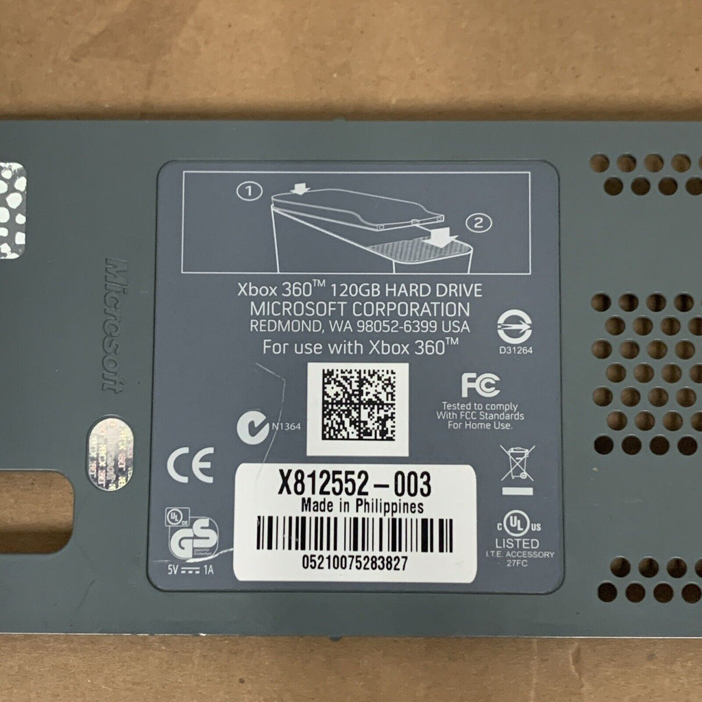 Genuine Microsoft Hard Drive Case Cover For XBox 360 X800382 MSX-1392 - Grey