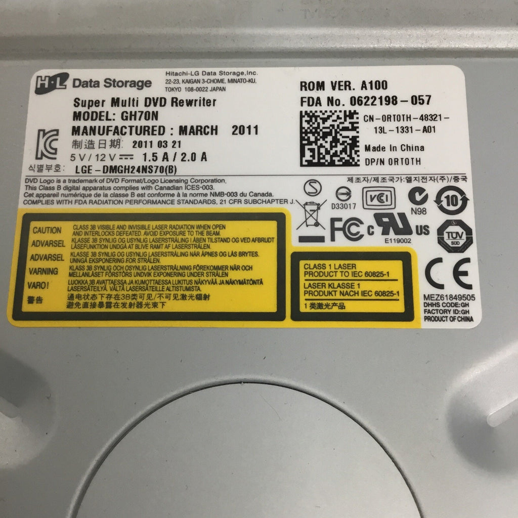 HL GH70N Desktop Super Multi DVD Rewriter SATA DVDRW CDRW Drive Dell P/N: 0RT0TH