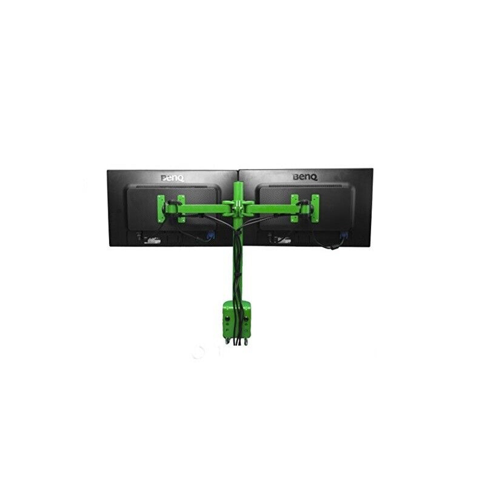 Dual LCD Monitor Desk Clamp - Holds Up to 24-Inch Monitors - Green