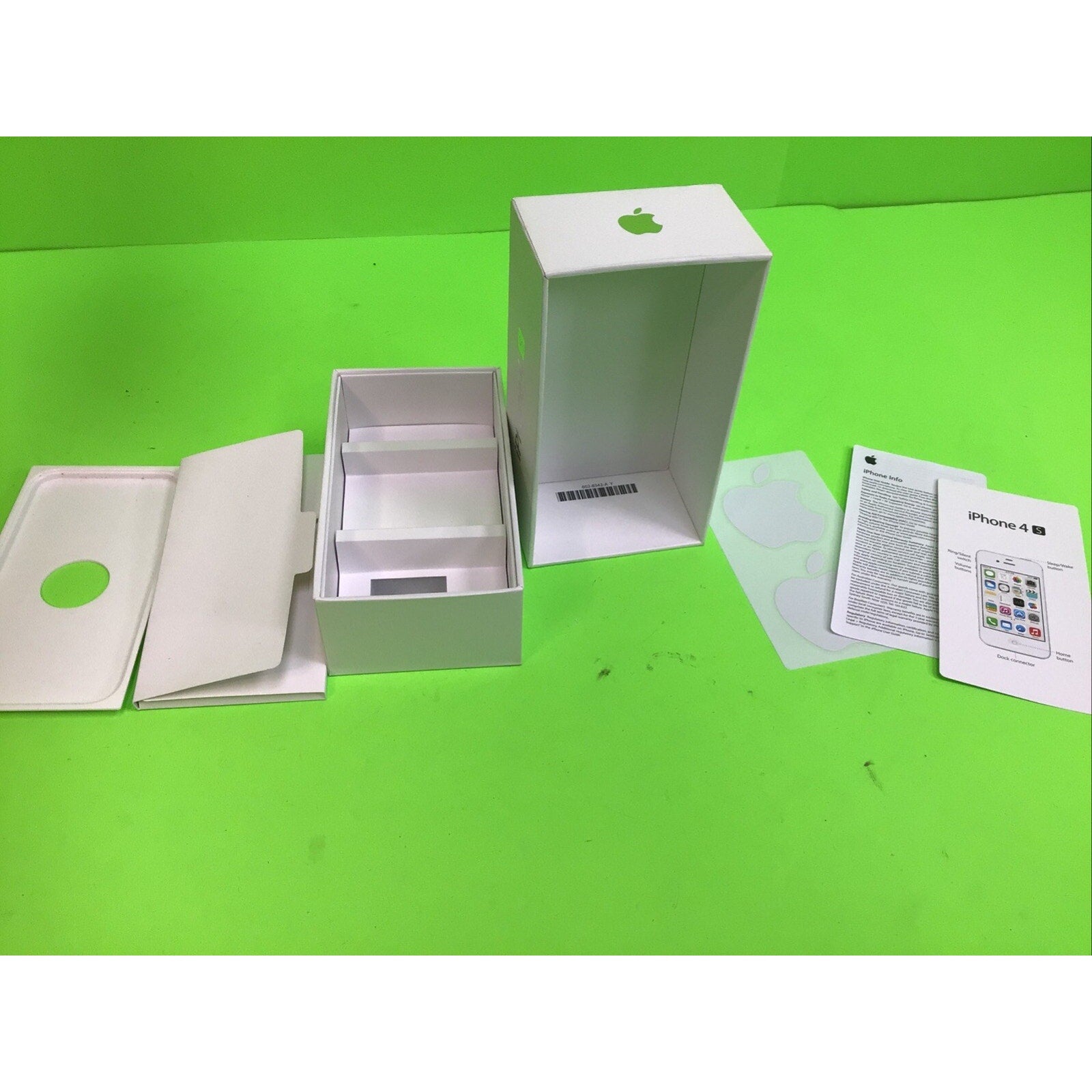 Apple iPhone 4S 8GB White Empty Box Only with Stickers and Insert