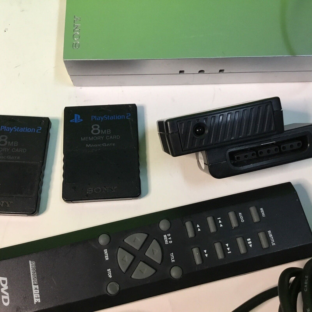 PlayStation 2 Slim Silver bundle SCPH-77001 FOR PARTS DISC DRIVE NOT SPINNING