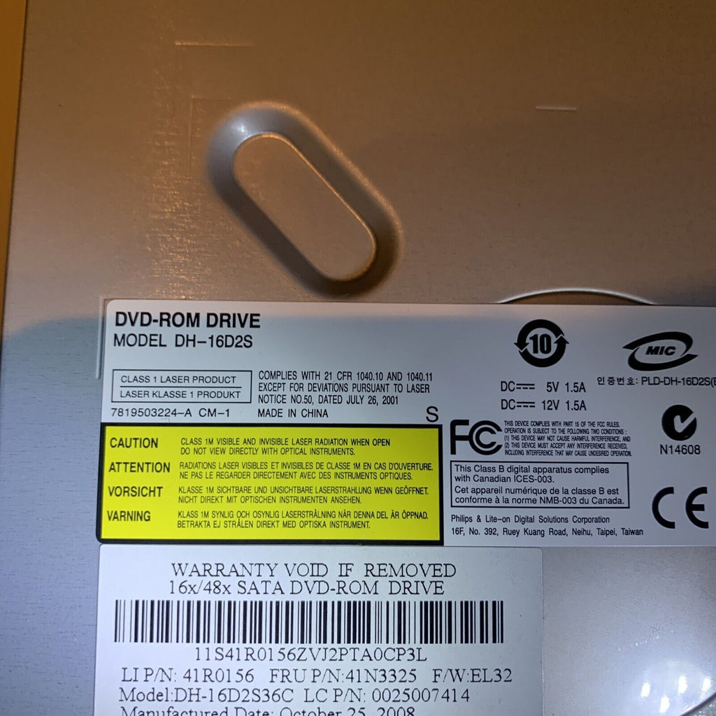 Lite-On IT DH-16DYS DVD-ROM SATA Desktop Drive HP P/N 410125-200 SPS 419496-001